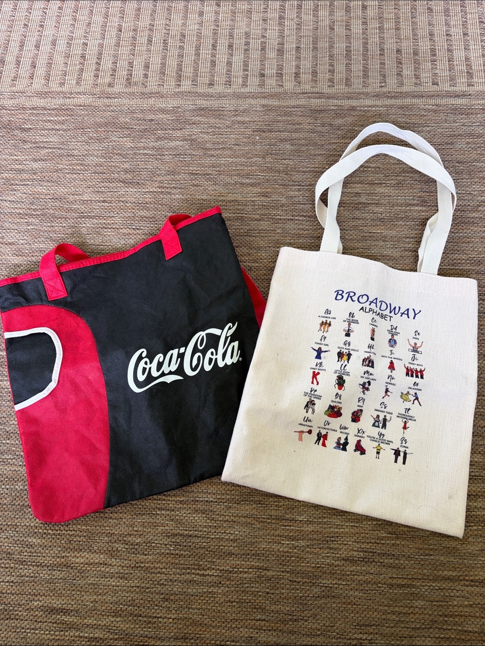 Coca Cola Red and Black Shopping Tote Bag and Broadway Shopping Tote